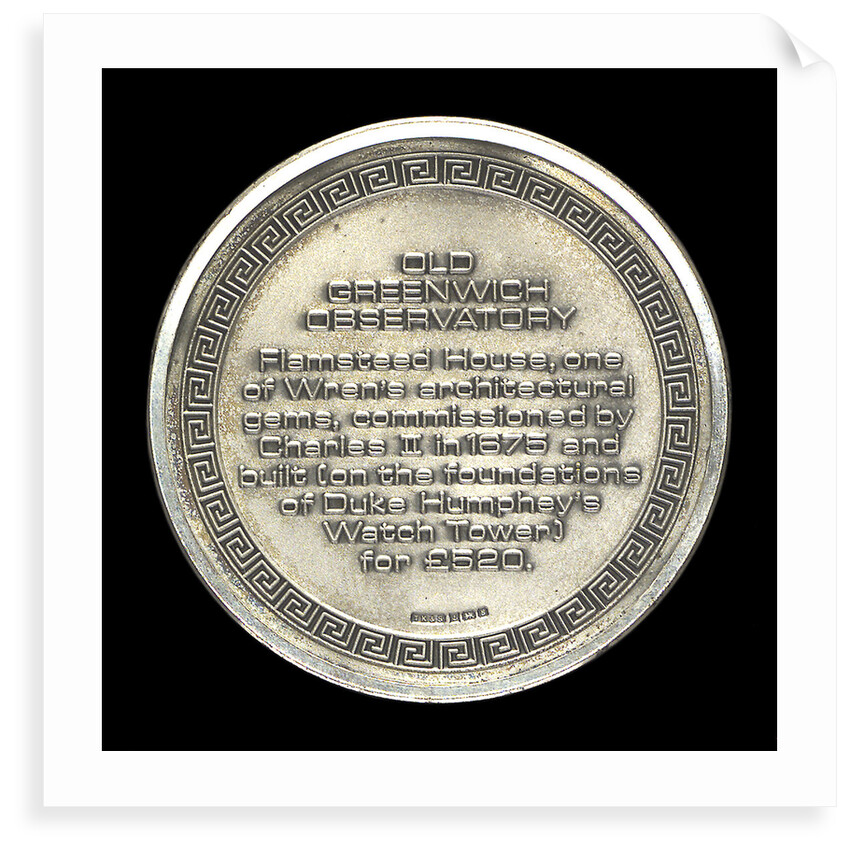 Medal commemorating the Old Royal Observatory, Greenwich; reverse by unknown