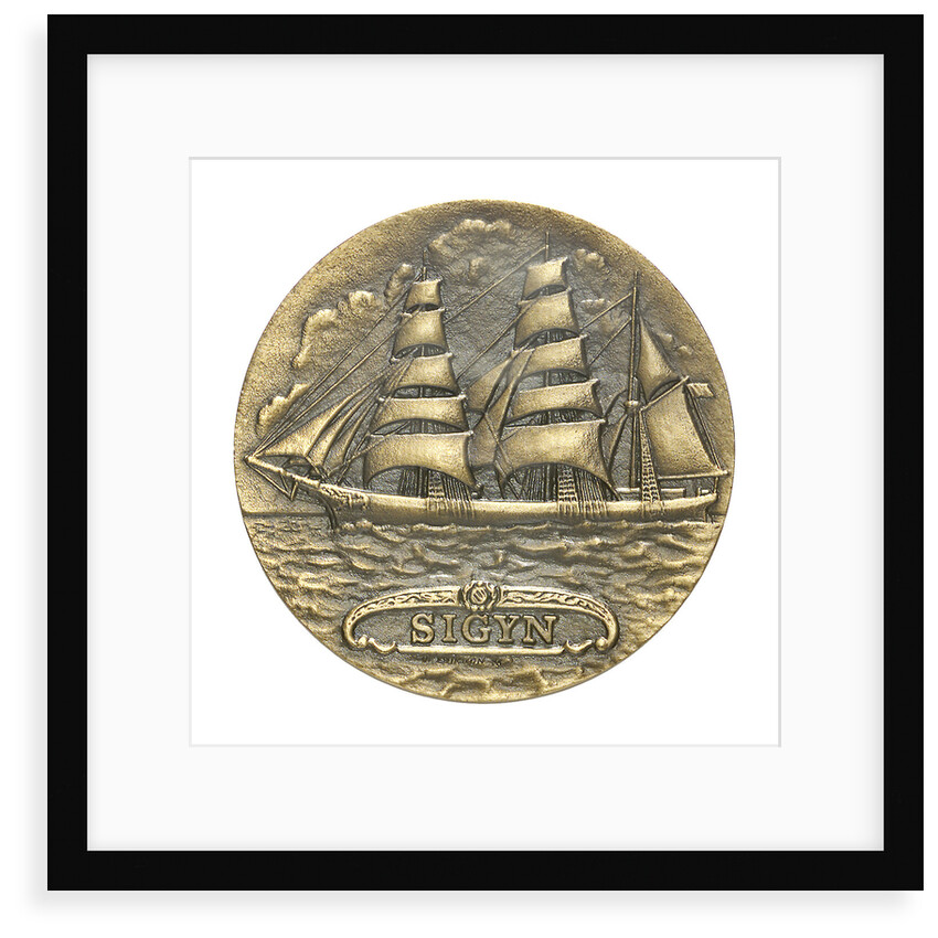 Commemorative medal depicting the three masted barque Sigyn - Abo Maritime Museum, Finland; obverse by O. Eriksson