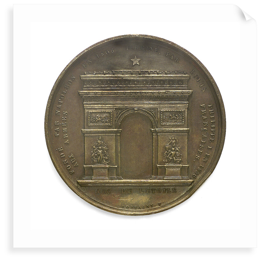 Medal commemorating Napoleon I and the building of the Arc de Triomphe; reverse by Montagny
