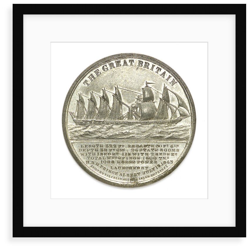 Medal commemorating the SS 'Great Britain', experimental voyage from Bristol to London, 1845; obverse by unknown
