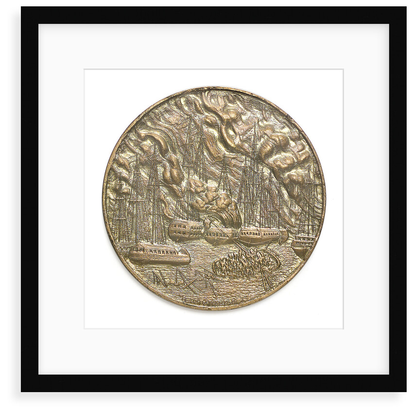 Medal commemorating the 150th anniversary of the battle of Navarino, 1977; obverse by Thomas Papagiennes