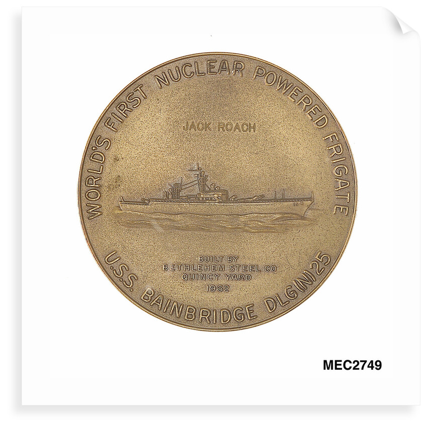 Medal commemorating the USS 'Bainbridge'- world's first nuclear powered frigate by unknown