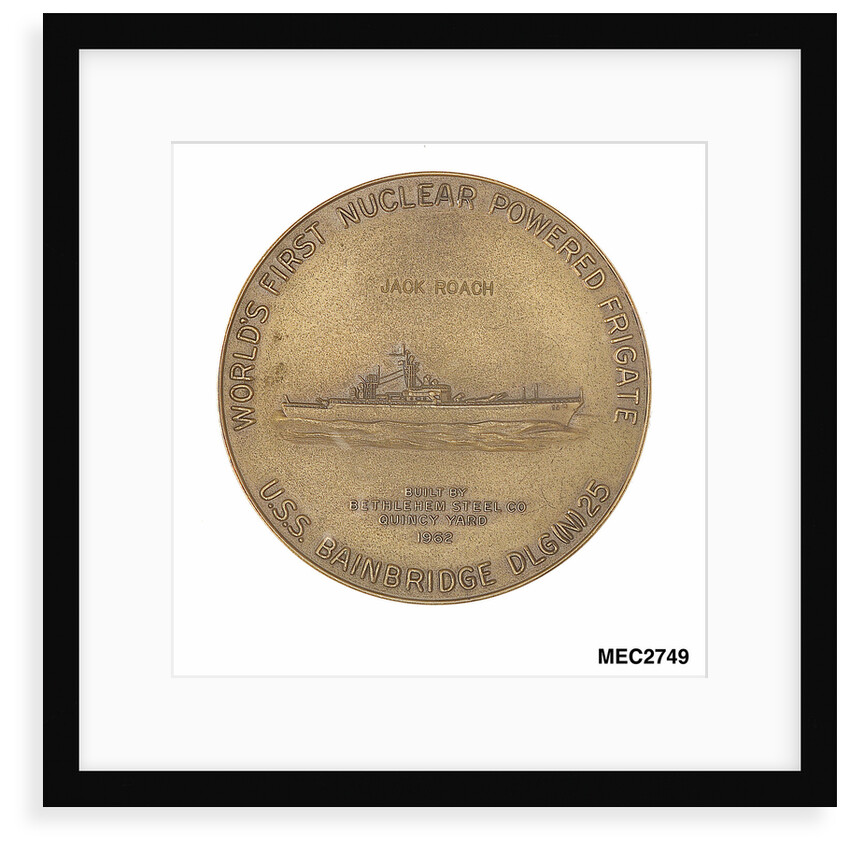 Medal commemorating the USS 'Bainbridge'- world's first nuclear powered frigate by unknown
