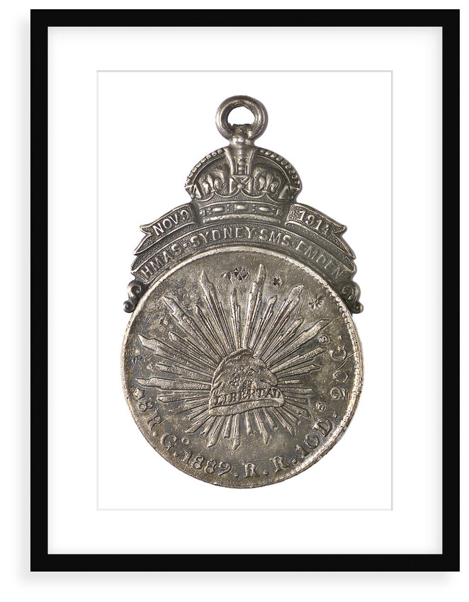Coin commemorating HMAS 'Sydney' and SMS 'Emden'; obverse by W. Kerr