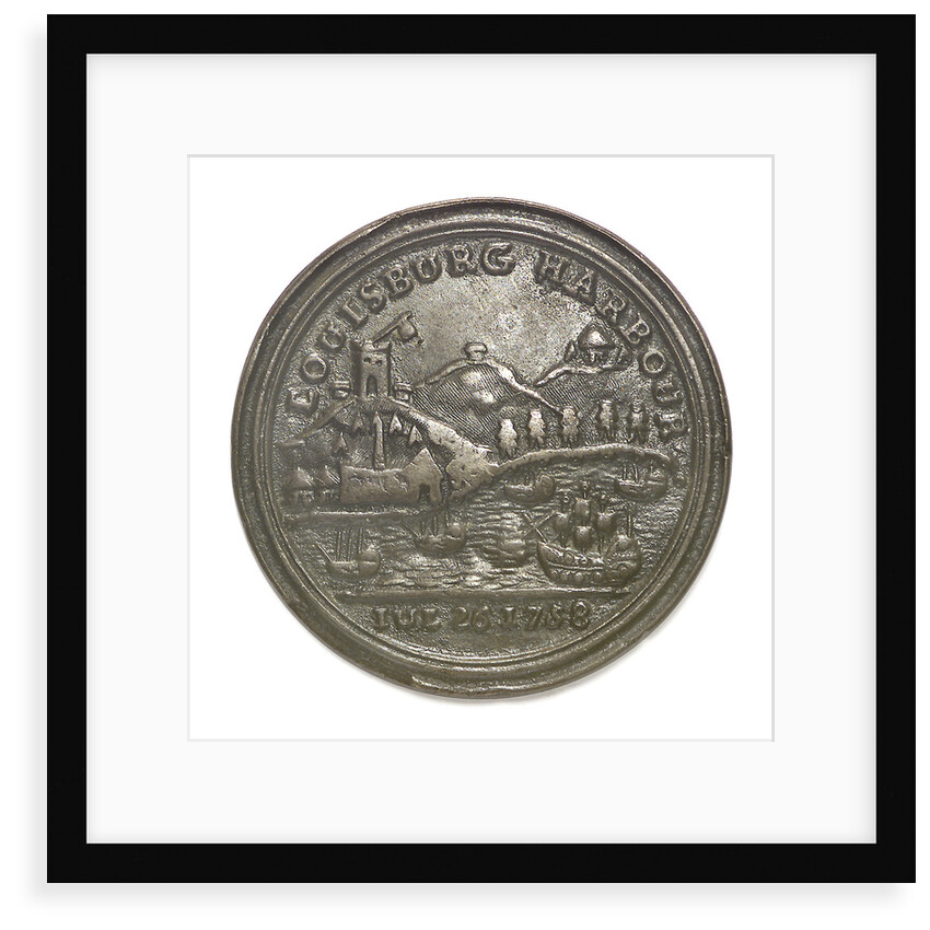 Medal commemorating Admiral Edward Boscawen (1711-1761) and the capture of Louisbourg, 1758; reverse by unknown