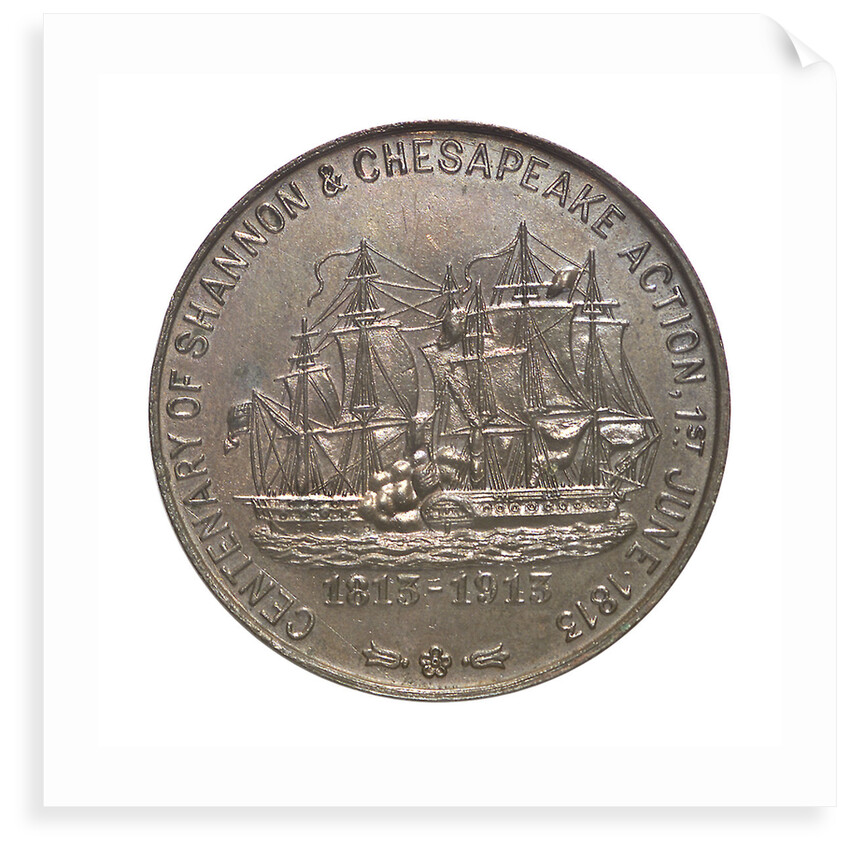Medal commemorating the centenary of the Shannon and Chesapeake action, 1913; reverse by unknown