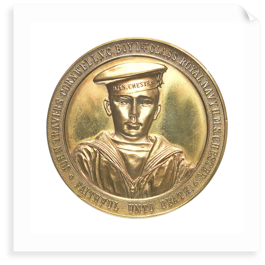 Medal commemorating John Travers Cornwell VC (1900-1916) and the Battle of Jutland, 1916; obverse by Spink & Son Ltd.