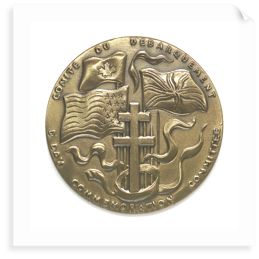 Medal commemorating the 40th anniversary of the Normandy Landings, 1984; obverse by Louis Leygue