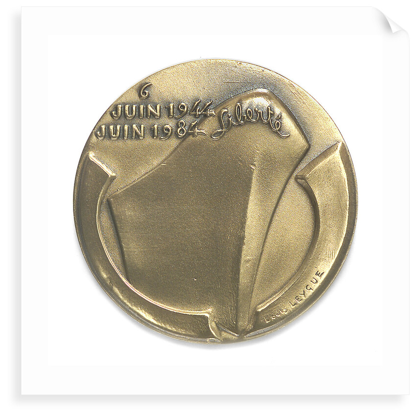 Medal commemorating the 40th anniversary of the Normandy Landings, 1984; reverse by Louis Leygue