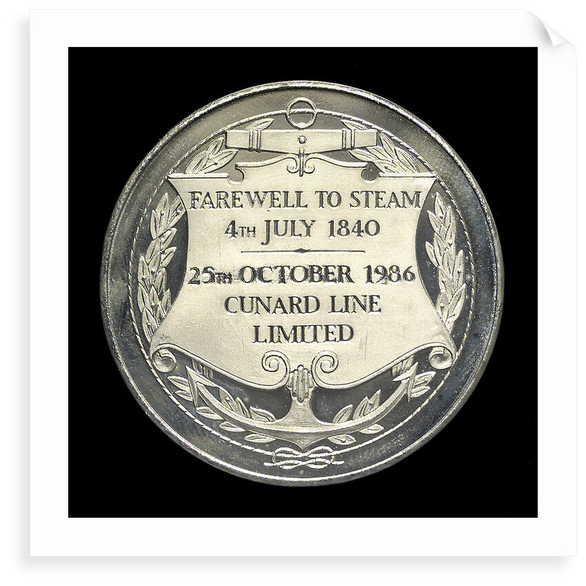 Medal commemorating the 'Queen Elizabeth 2' - Last North Atlantic Crossing by Steam; reverse by Unknown