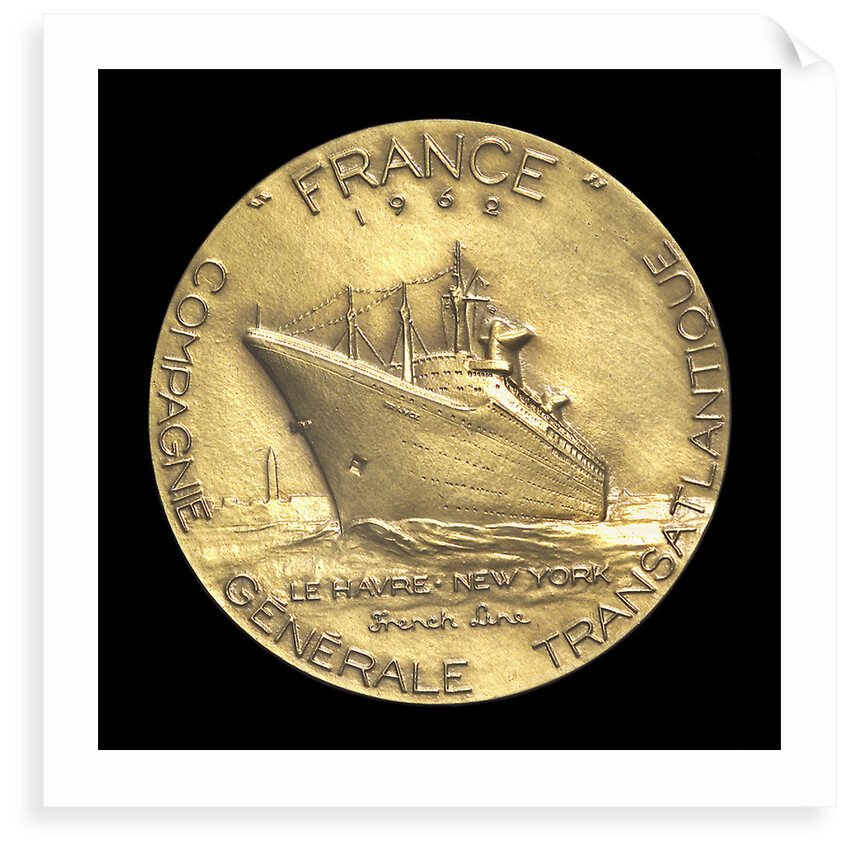 Medal commemorating the liner 'France' 1962; reverse by Monnae de Paris