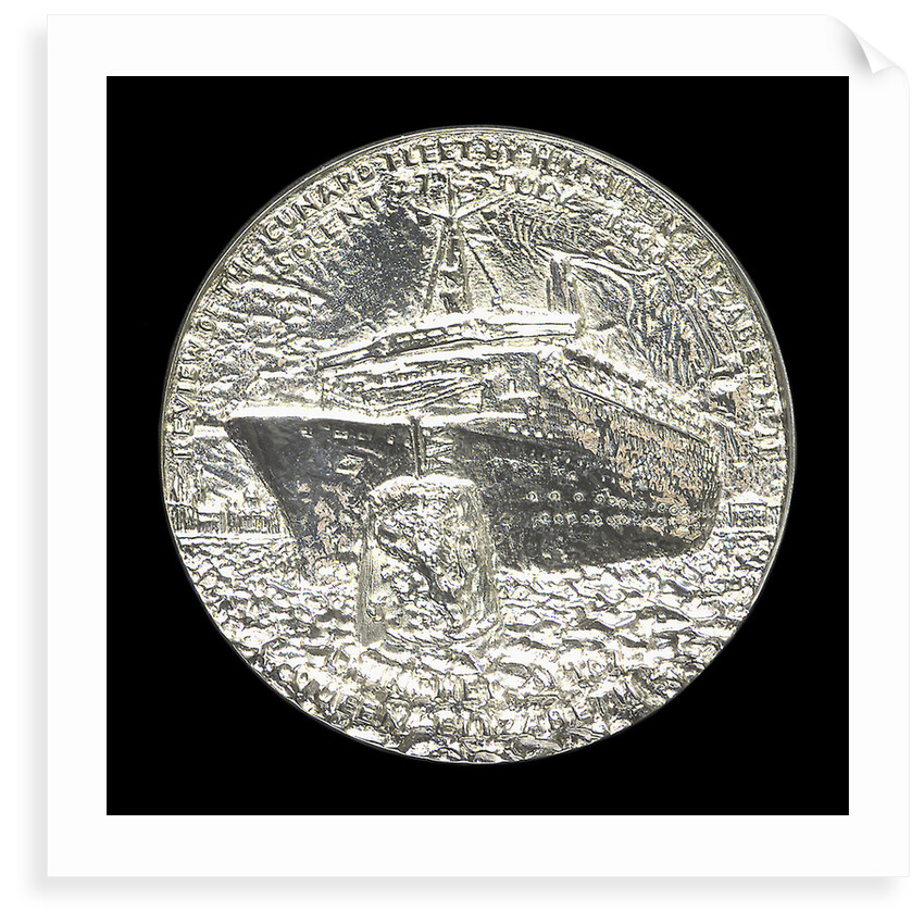 Medal commemorating the 150th anniversary of Cunard Shipping Company; obverse by Jacqueline Steiger