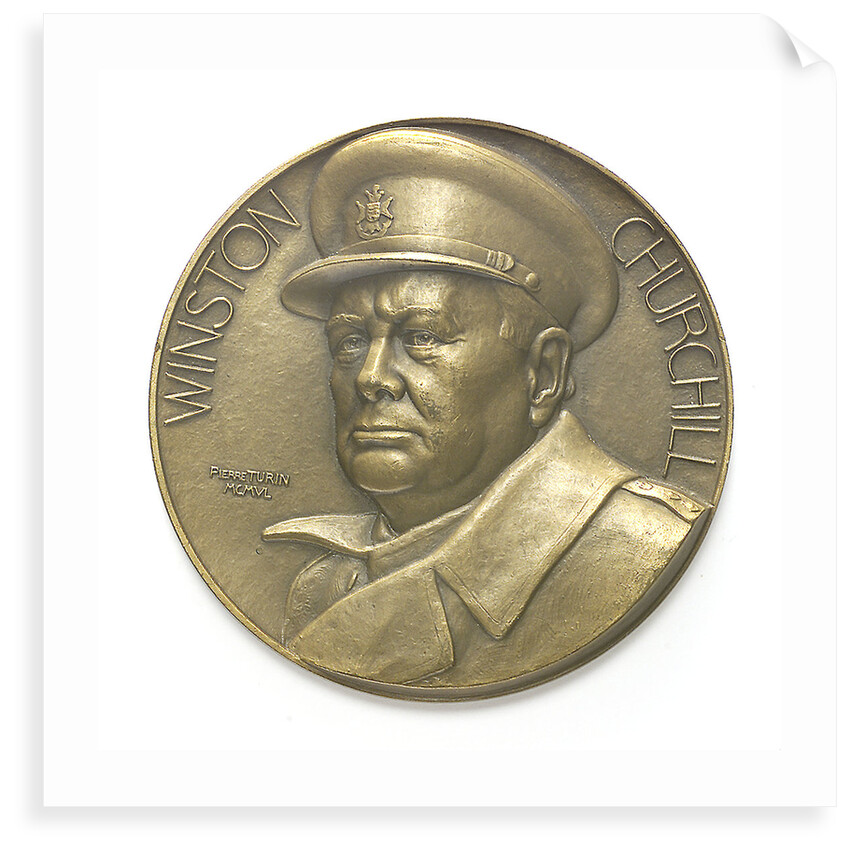 Medal commemorating Sir Winston Churchill (1874-1965) and the Liberation of France, 1945; obverse by Pierre Turin