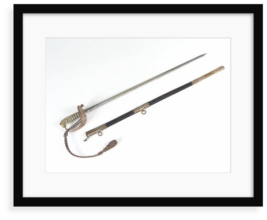 Solid half-basket hilted sword by unknown