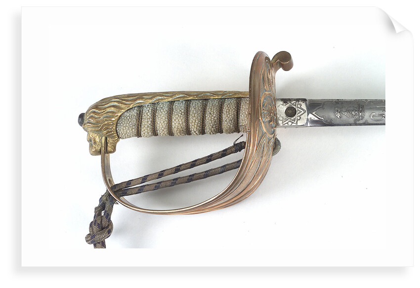 Solid half-basket hilted sword by unknown