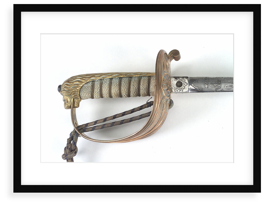 Solid half-basket hilted sword by unknown