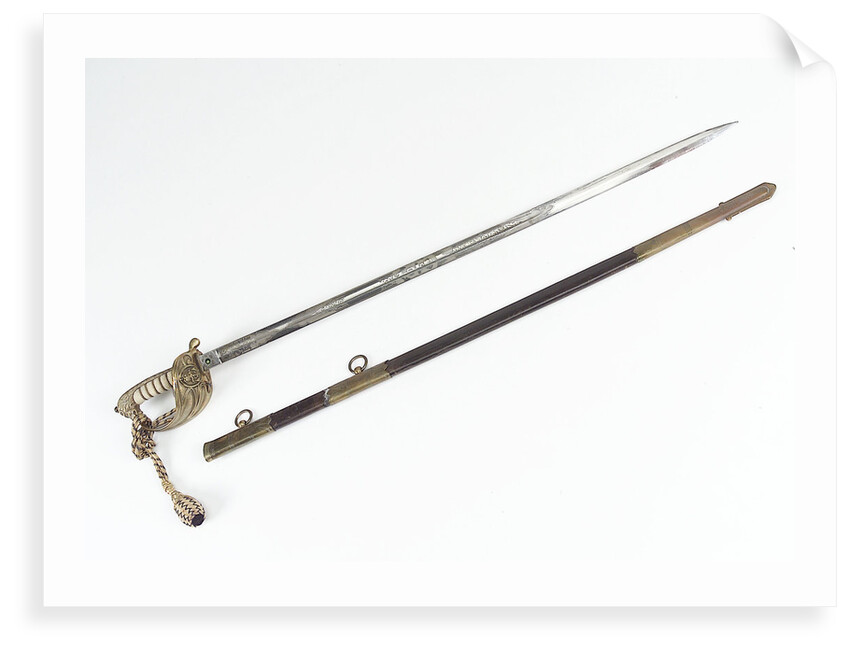 Solid half-basket hilted sword by unknown