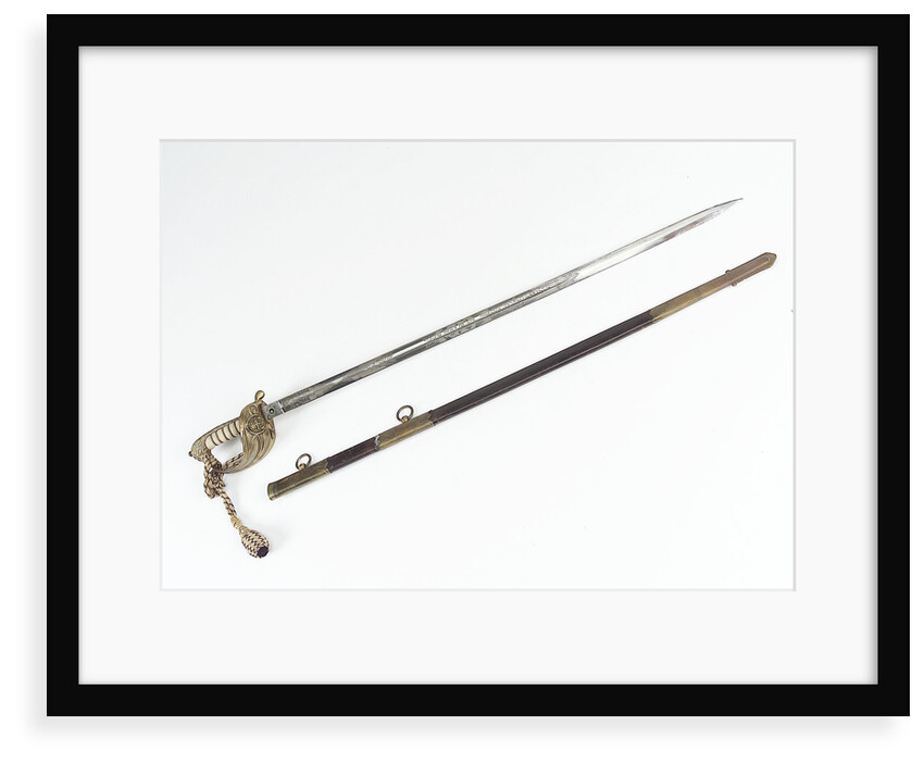 Solid half-basket hilted sword by unknown