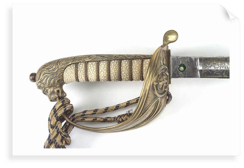 Solid half-basket hilted sword by unknown