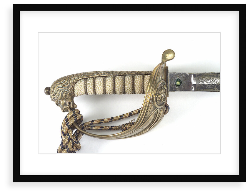 Solid half-basket hilted sword by unknown