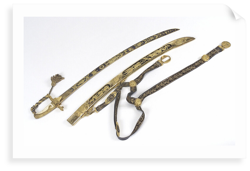 Presentation sword, with Trafalgar scabbard and sword belt by R. Teed