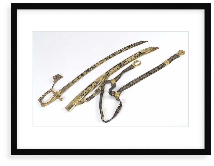 Presentation sword, with Trafalgar scabbard and sword belt by R. Teed