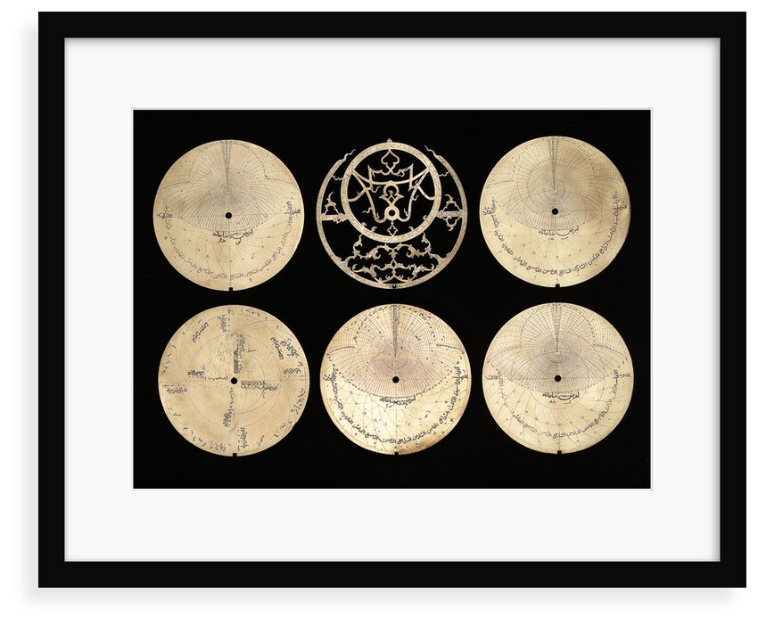 Astrolabe: obverse of plates by Muhammad Muqim al-Yazdi