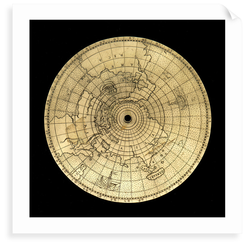 Astrolabe: geographical plate by Jean Naze