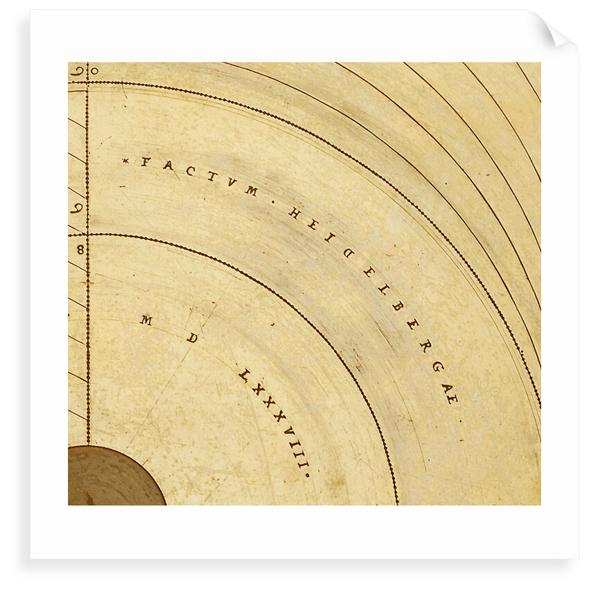 Astrolabe: detail of signature by Heidelberg School