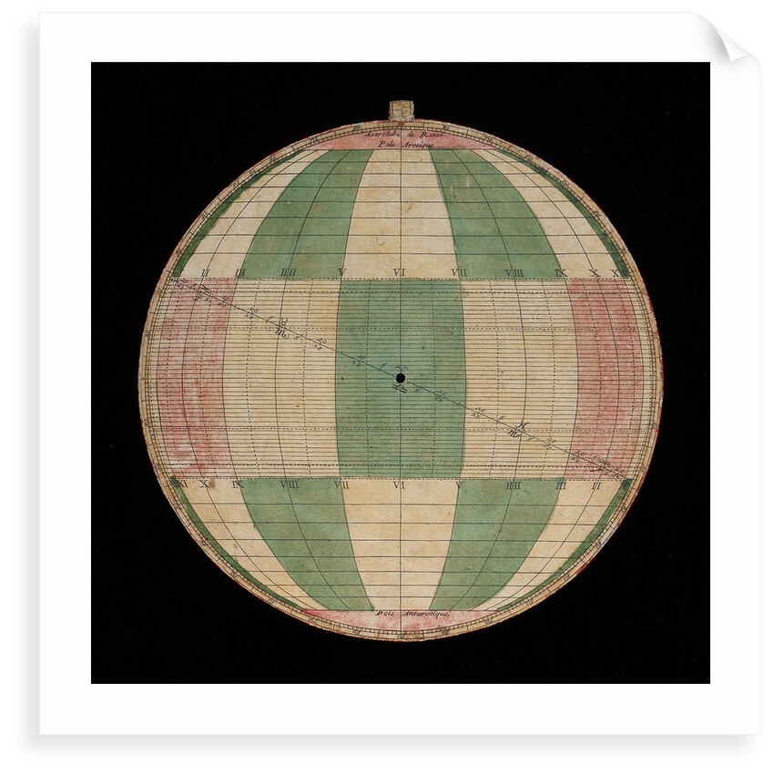 Astrolabe: plate with rojas projection by Nicolas Bion