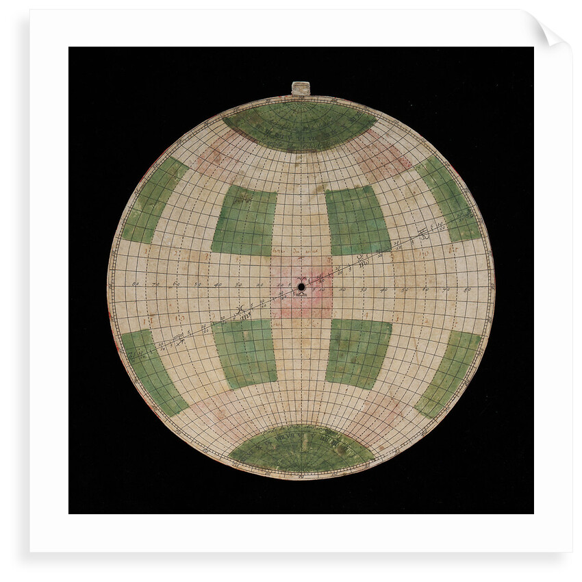 Astrolabe: plate with dela hire projection by Nicolas Bion