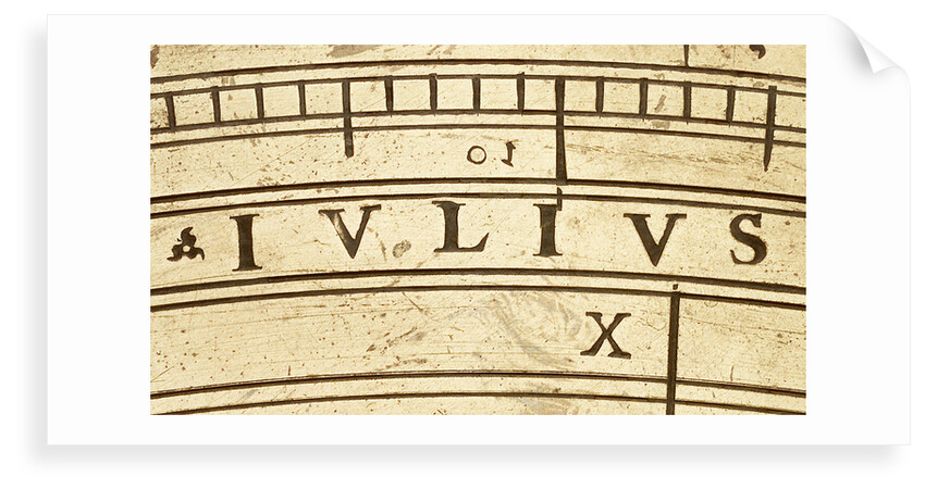 Astrolabe: detail of inscription 'julius' by unknown