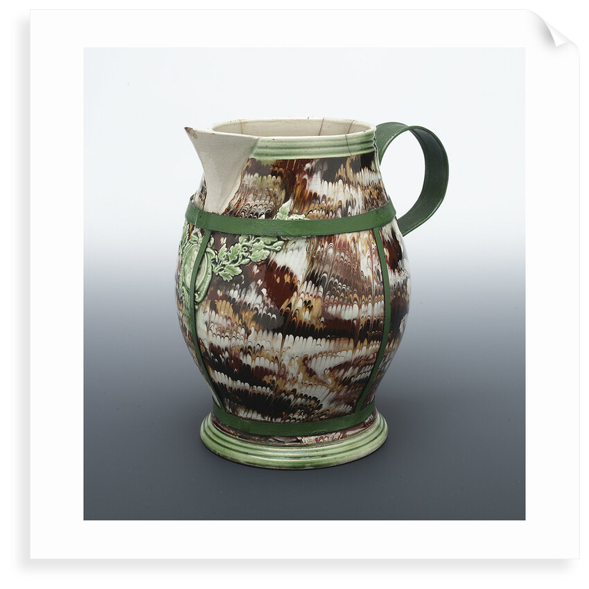 Baluster jug with a relief medallion below a plain lip inscribed 'ADMIRAL RODNEY' by unknown