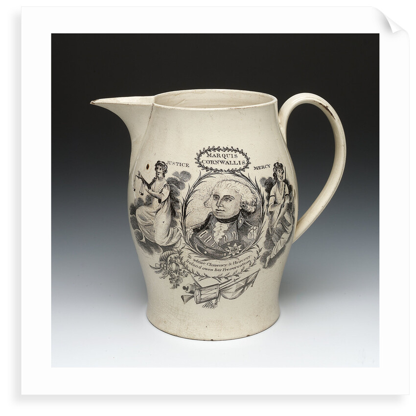 Jug with a portrait of Vice-Admiral Horatio Nelson (1758-1805) by unknown