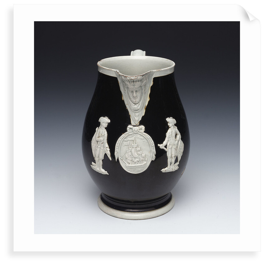 Jug with a portrait of Admiral Sir George Brydges Rodney (1719-1792) by unknown