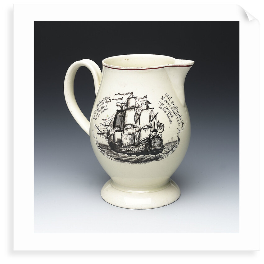 Jug with a portrait of Admiral Sir George Brydges Rodney (1719-1792) by John Aynsley & Sons Ltd.