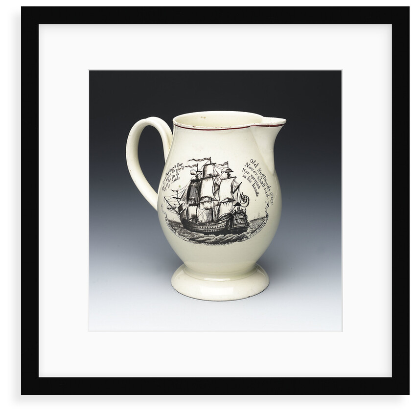 Jug with a portrait of Admiral Sir George Brydges Rodney (1719-1792) by John Aynsley & Sons Ltd.