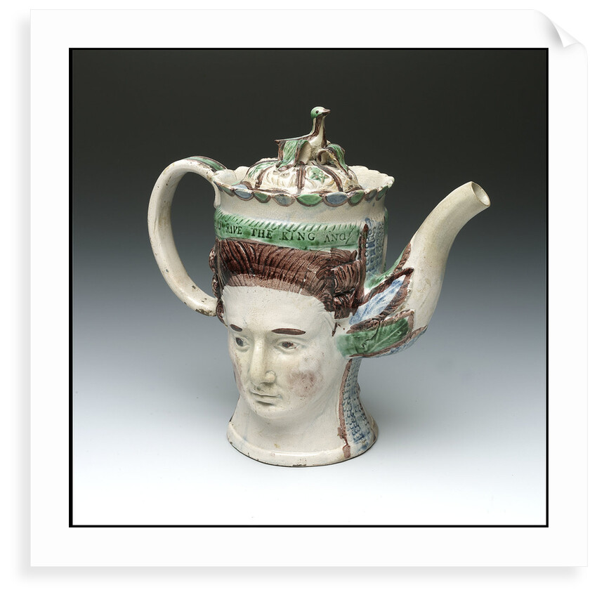 Teapot with a portrait of Admiral Sir George Brydges Rodney (1719-1792) by unknown