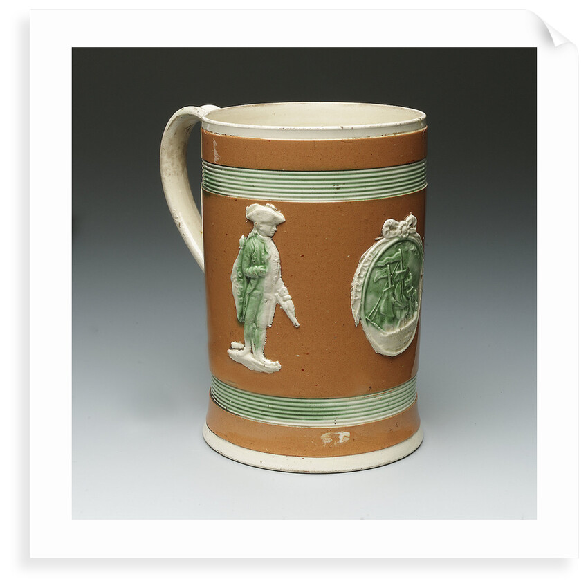 Mug with a portrait of Admiral Sir George Brydges Rodney (1719-1792) by unknown