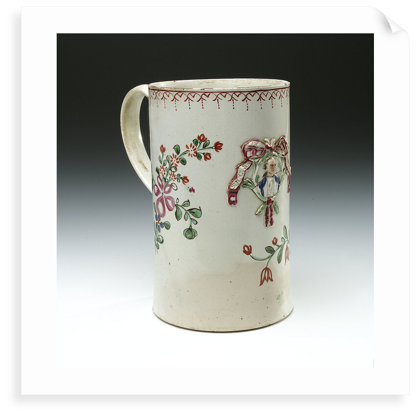 Mug with a portrait of Admiral Sir George Brydges Rodney (1719-1792) by unknown