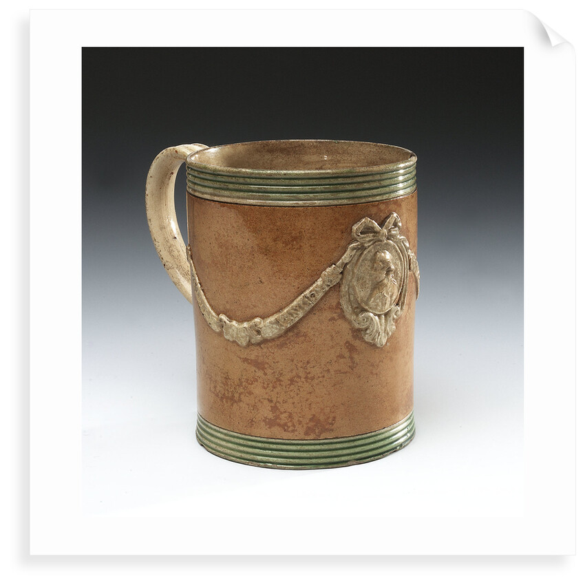 Mug with a portrait of Admiral Sir George Brydges Rodney (1719-1792) by unknown