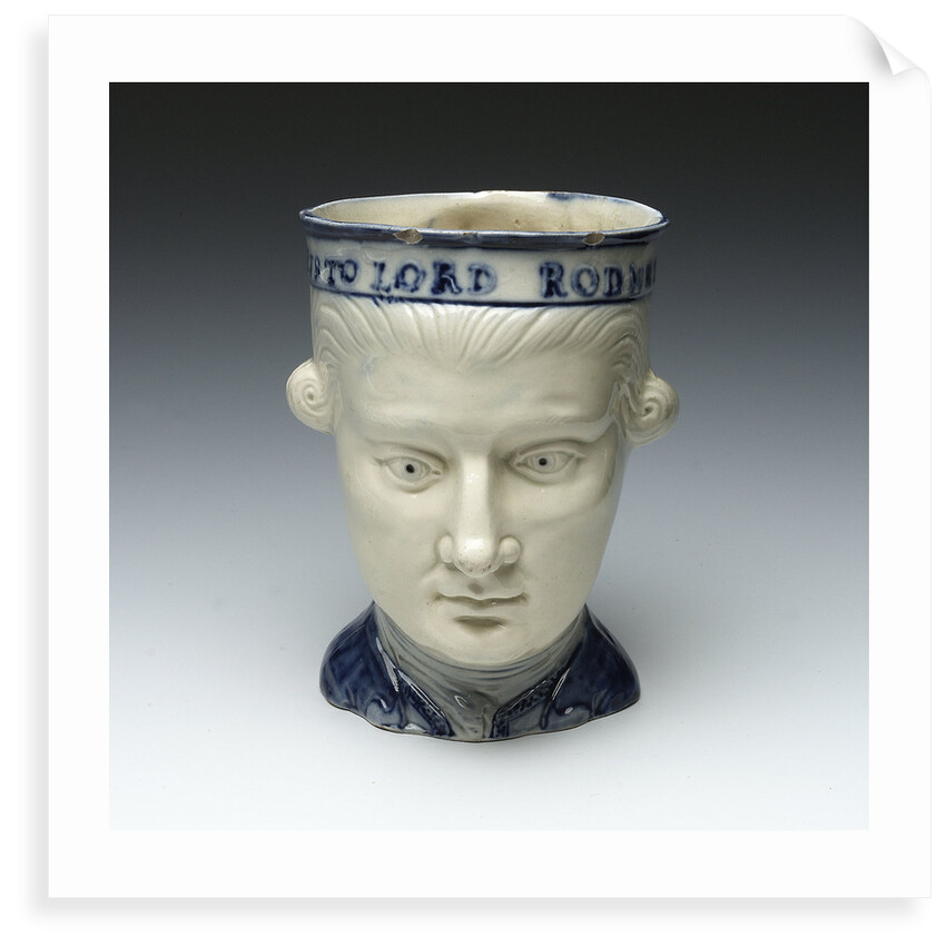 Mug with a portrait of Admiral Sir George Brydges Rodney (1719-1792) by unknown