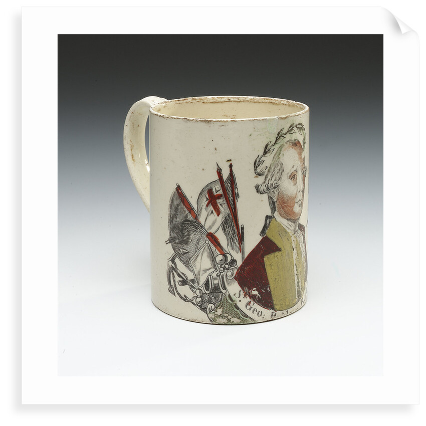 Mug with a portrait of Admiral Sir George Brydges Rodney (1719-1792) by unknown