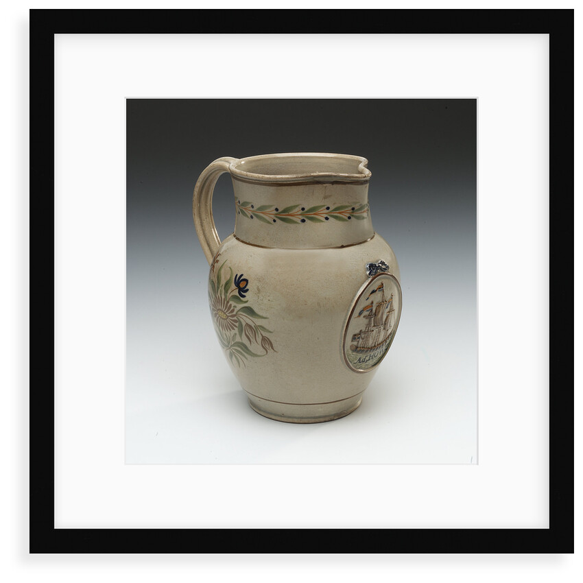 Earthenware jug commemorating Admiral of the Fleet Richard Howe (1726-1799) by unknown