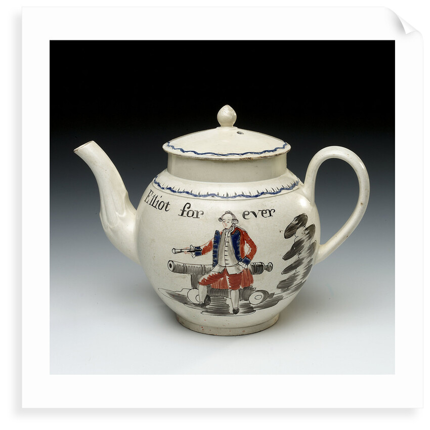 Pearlware teaport and cover by unknown