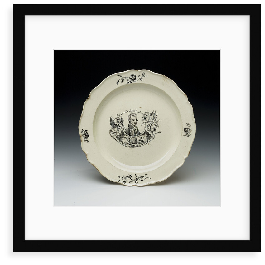 Plate with a portrait of Admiral Sir George Brydges Rodney (1719-1792) by Unknown