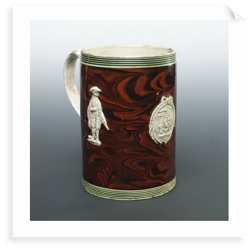 Mug with a portrait of Admiral Sir George Brydges Rodney (1719-1792) by unknown