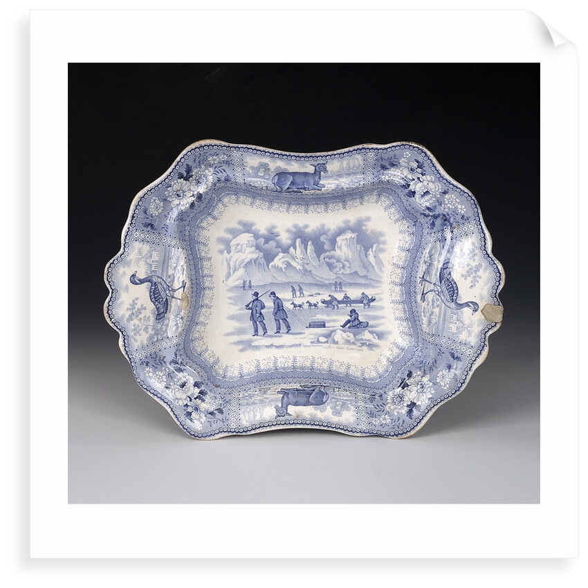 Tureen and cover in 'Arctic Scenery' pattern by unknown