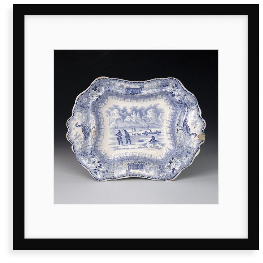 Tureen and cover in 'Arctic Scenery' pattern by unknown