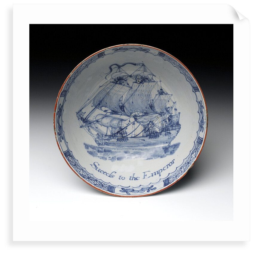 Delftware ship bowl by Unknown